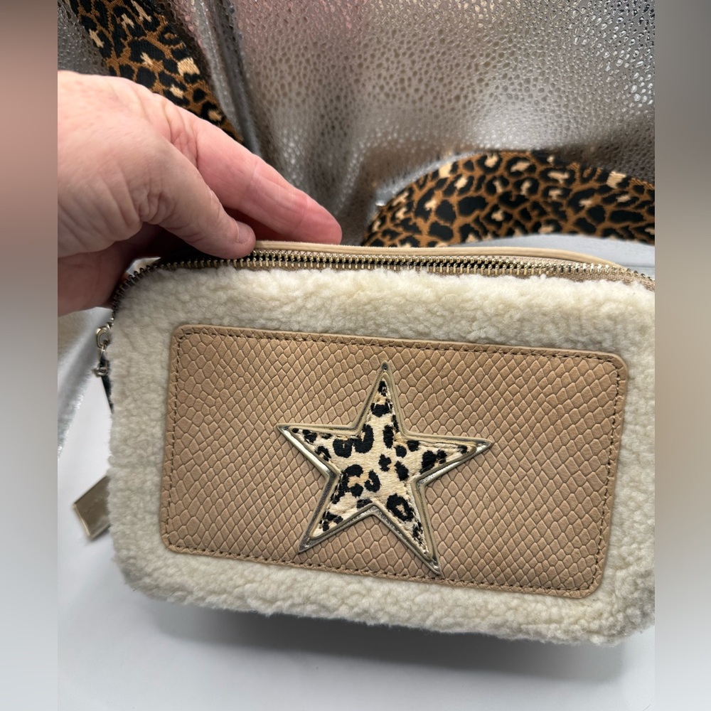 Vintage Havana Crossbody bag silver with stars accent plus additional guitar str